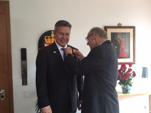 José Antolín Mendoza y el Embajador de Noruega en Colombia, Lars Vaagen