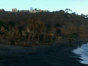 Plató de la película rodada en Playa de Santiago