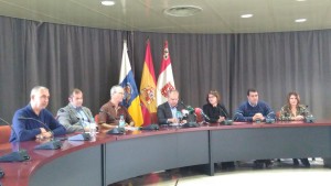 Equipo de Gobierno insular durante la Rueda de Prensa