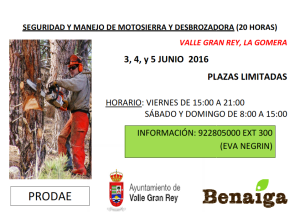 Curso de motosierra en Valle Gran Rey