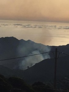 Imagen de las 20:15 horas del conato (Foto Gomeranoticias)