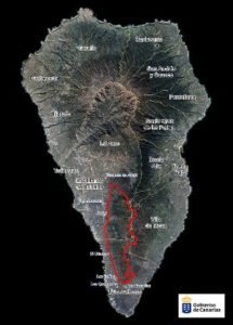 Perimetrado del incendio forestal que desde el miércoles afecta a La Palma./(EFE) 
