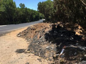 Obras que se ejecutan en la carretera del Parque Nacional de Garajonay.