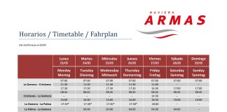 Horario del buque de Naviera Armas para la presente semana del 23 al 29 de mayo