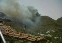Se origina un incendio en la zona de Paredes en las proximidades del Garajonay