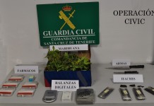 La Guardia Civil desmantela dos puntos de venta de droga en la isla de La Gomera