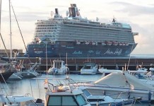 El crucero Mein Schiff 3 cuyo destino era La Gomera el próximo 3 de noviembre choca contra dos buques a su salida de Alemania