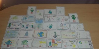 Agulo felicita la Navidad con postales pintadas por los niños del colegio Áurea Miranda