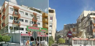 Un edificio se derrumba en Los Cristianos