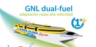 La naviera Fred. Olsen firma un contrato con Navantia para realizar las pruebas de un motor a GNL