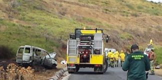 Un vehículo se prende fuego en la carretera entre Alajeró y Paredes