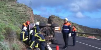 Herida una mujer al volcar con su coche en la zona de ‘La Degollada de Peraza’ en San Sebastián de La Gomera