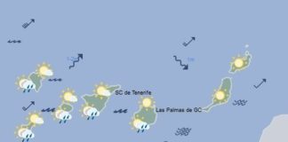 Chubascos y vientos muy fuertes en las islas de mayor relieve este sábado