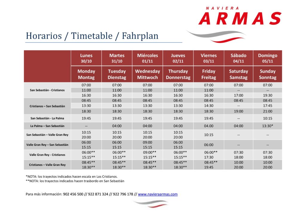 horarios modificados