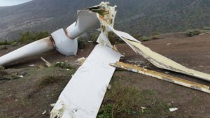 Restos del aerogenerador de Epina