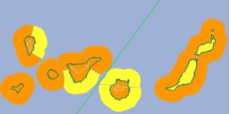 Continúan las alertas este jueves por viento y fenómenos costeros en Canarias