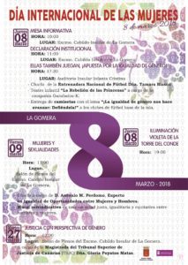 Cartel Día de la Mujer 2018 Cabildo de La Gomera