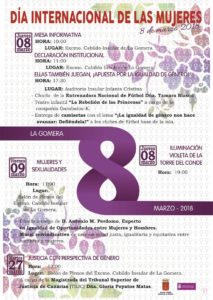 Cartel Día de la Mujer 2018 Cabildo de La Gomera