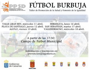 Cartel fútbol burbuja