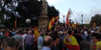 Manifestantes en la concentración de Cs agreden a un cámara de Telemadrid al creer que era de TV3