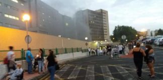 Incendio en el Hospital de La Candelaria en Tenerife que está siendo desalojado