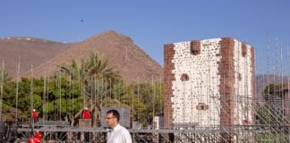 El escenario principal de las Fiestas Lustrales de La Gomera comienza a tener forma