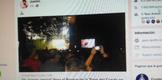 Juanes compate en su facebook con más de 8 millones de seguidores una información de Gomeranoticias sobre su concierto