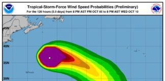 El Centro de Huracanes de Miami prevé la llegada de los restos del Huracán Leslie a Canarias el jueves