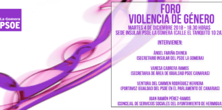El PSOE gomero celebra hoy martes 4 de diciembre un foro sobre Violencia de Género