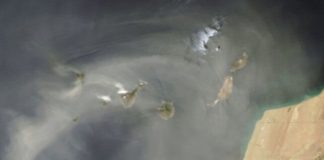 Fuerte presencia de calima nuevamente este lunes en Canarias