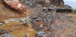 Cerrada temporalmente por desprendimientos la vía de acceso a Puntallana