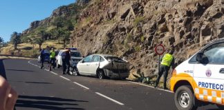 Un  hombre herido tras la precipitación de un vehículo en La Gomera