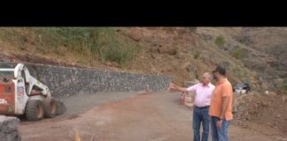 Curbelo comprueba el avance de las obras del acceso a La Laja