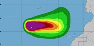 Aviso amarillo por fuertes vientos este viernes ante el cambio de rumbo de la tormenta Theta hacia Canarias