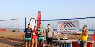 Sebastián Castilla y Nuria Avero, subcampeones por parejas mixtas en el torneo Beach Volley internacional Puerto del Carmen