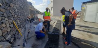 Adasat Reyes visita las obras de la 1ª fase del proyecto de drenaje de pluviales en La Pista de Las Palmitas