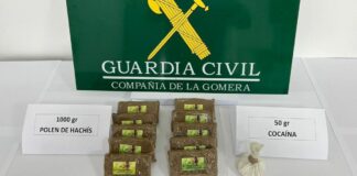 Detenida en el muelle de San Sebastián de La Gomera con un kilo de hachís y 50 gramos de cocaína