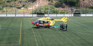 Dos heridos tras la caída desde una motocicleta en Vallehermoso