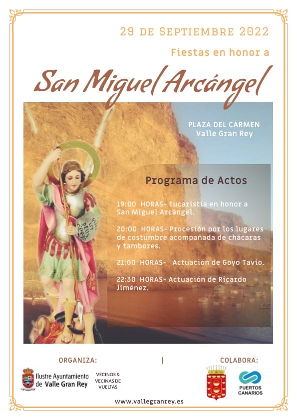 Valle Gran Rey celebra el próximo viernes las fiestas en honor a San Miguel  Arcángel - Valle Gran Rey