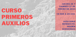 Abierto el plazo de inscripción para el Curso de Primeros Auxilios en el sector agrario, organizado por el Ayuntamiento de Agulo e impartido por Cruz Roja
