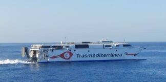 El fast ferry “Villa de Agaete” cubre el servicio de alta velocidad entre San Sebastián de La Gomera y Los Cristianos
