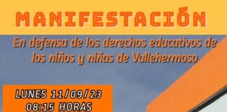 Padres y madres de las niñas y niños del CEO en Vallehermoso contrarios a la creación del grupo mixto 1º y 2º ESO