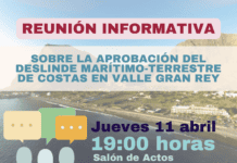 El Ayuntamiento de Valle Gran Rey convoca una reunión informativa sobre el deslinde marítimo-terrestre de Costas