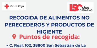 Campaña de Cruz Roja en La Gomera de recogida de alimentos no perecederos y productos de higiene