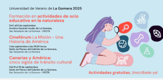 La Universidad de Verano de La Gomera continuará su programación en septiembre con tres actividades formativas gratuitas