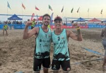 El gomero Sebastián Castilla junto a Marcelo Calderón, subcampeón en el Torneo Internacional de Lanzarote de Voley Playa