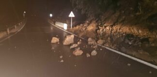 Algunas incidencias en las carreteras a lo largo de la noche en La Gomera a raíz del paso de la borrasca