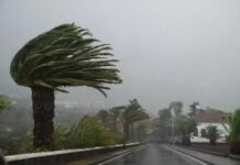 Lluvias y fuertes vientos en Canarias este jueves
