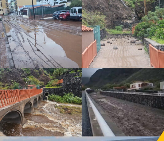 Valle Gran Rey registra diversas incidencias durante el paso de la borrasca Therese