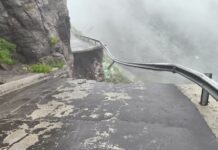 La pista de acceso a Erque y Erquito en Vallehermoso completamente interrumpida